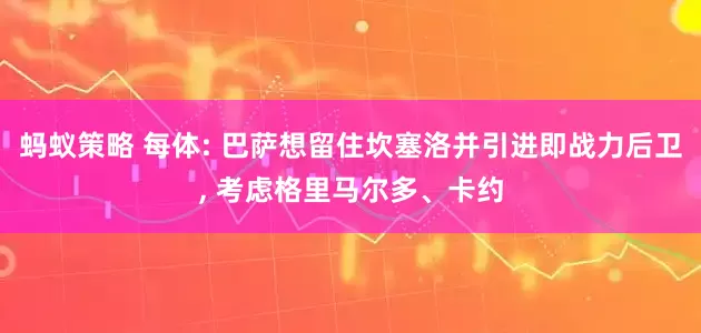 蚂蚁策略 每体: 巴萨想留住坎塞洛并引进即战力后卫, 考虑格里马尔多、卡约
